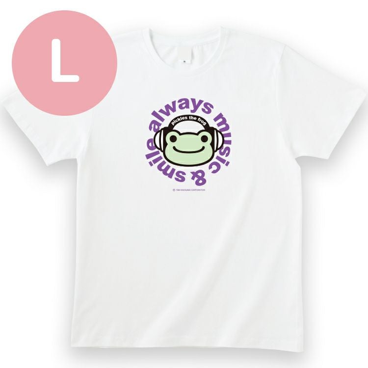かえるのピクルス】TシャツLサイズ（ヘッドフォン/WHT）745844