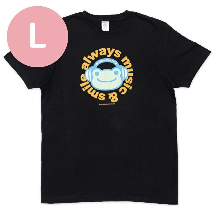 かえるのピクルス】TシャツLサイズ（ヘッドフォン/BK）745875 | かえる