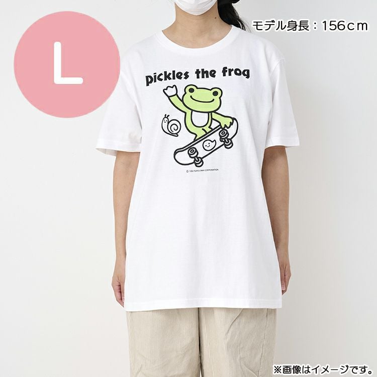 かえるのピクルス】TシャツLサイズ（スケボー/WHT）747527 | かえるの